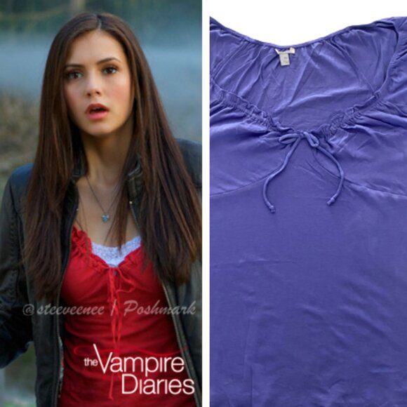 Old Navy Tops - Old Navy Violet Peasant Top Blouse ALT ASO Elena Gilbert